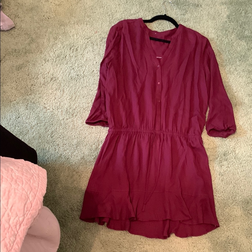 Elegant Burgundy Dress